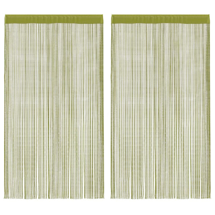 trådgardiner 2 stk. 100 x 250 cm grøn