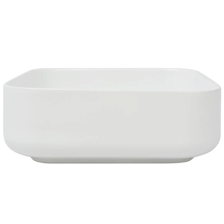 håndvask firkantet keramik 39x39x13,5 cm hvid