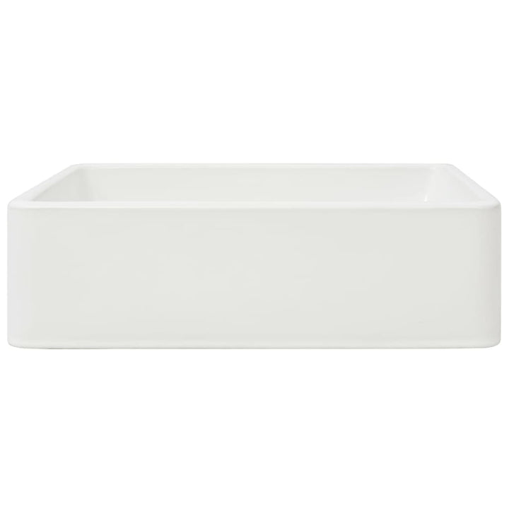 håndvask rund keramik 41x30x12 cm hvid