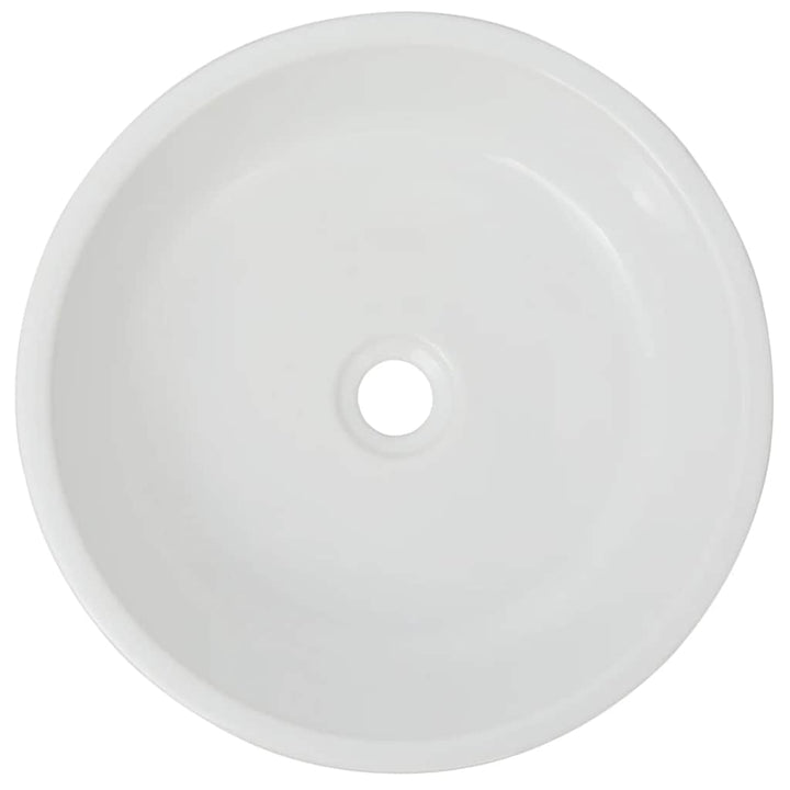 håndvask rund keramik 42x12 cm hvid