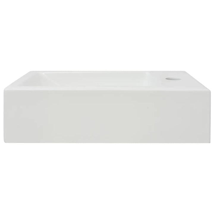 rektangulær håndvask med hul til vandhane keramik 46x25,5x12 cm hvid