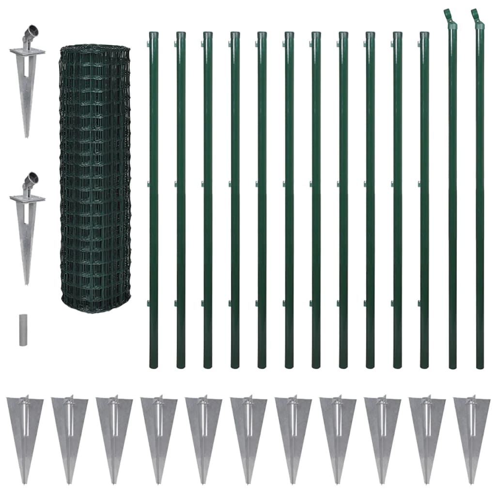 eurohegn 25 x 1,5 m stål grøn