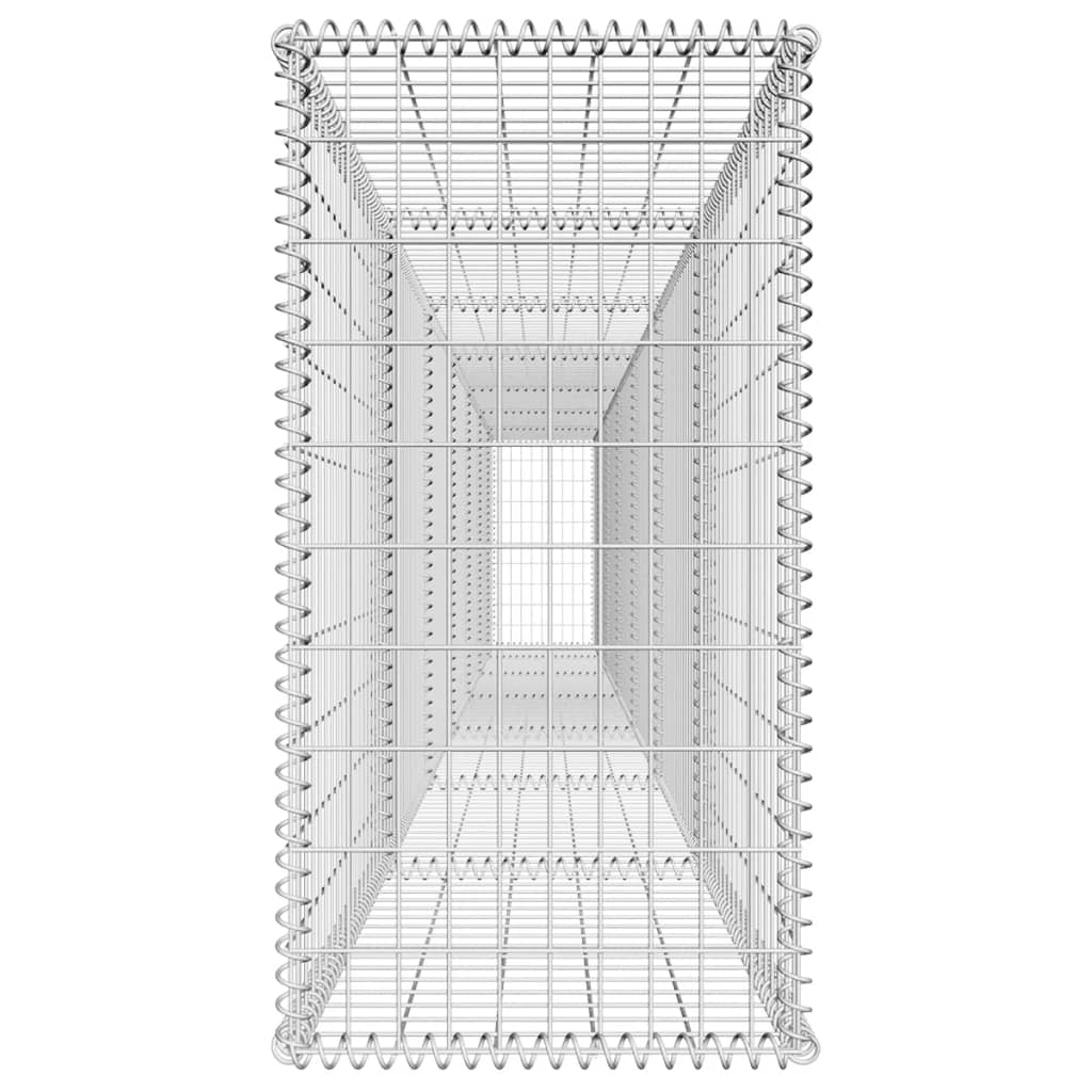 gabionvæg med dæksel galvaniseret stål 600 x 50 x 100 cm