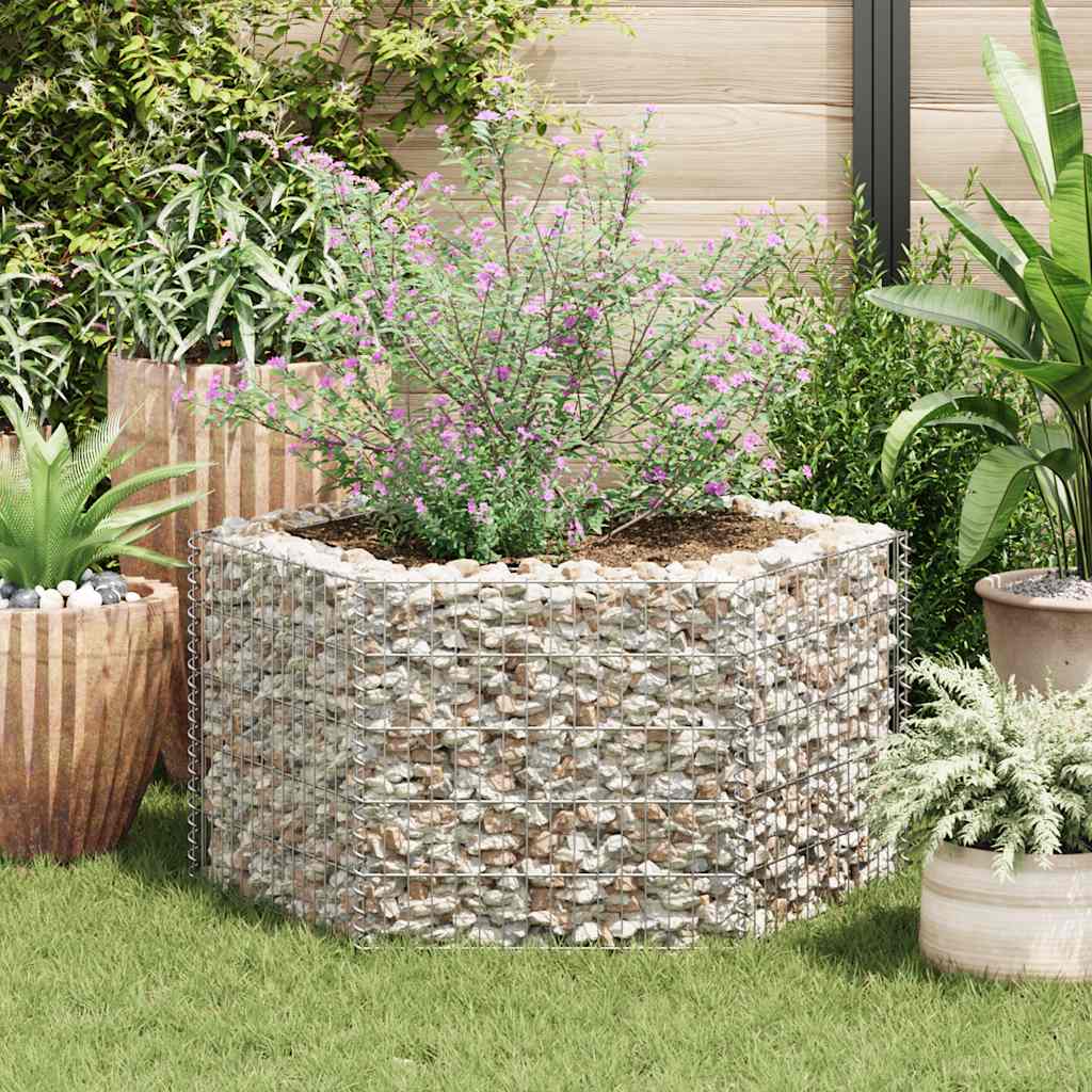 sekskantet gabion-højbed 100x90x50 cm