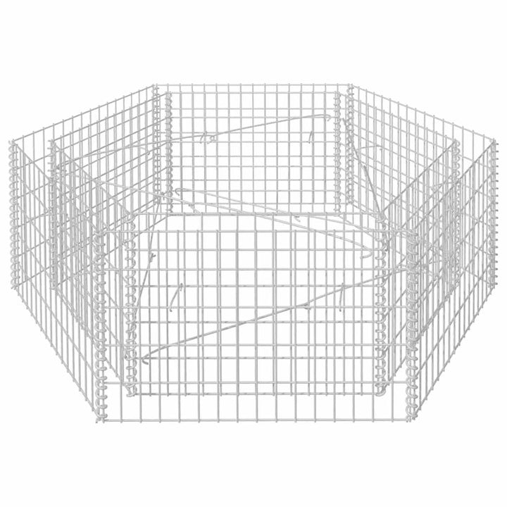 sekskantet gabion-højbed 160x140x50 cm