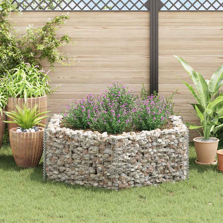 sekskantet gabion-højbed 160x140x50 cm