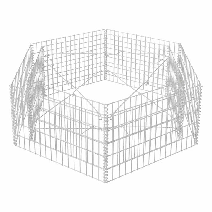 sekskantet gabion-højbed 160x140x50 cm