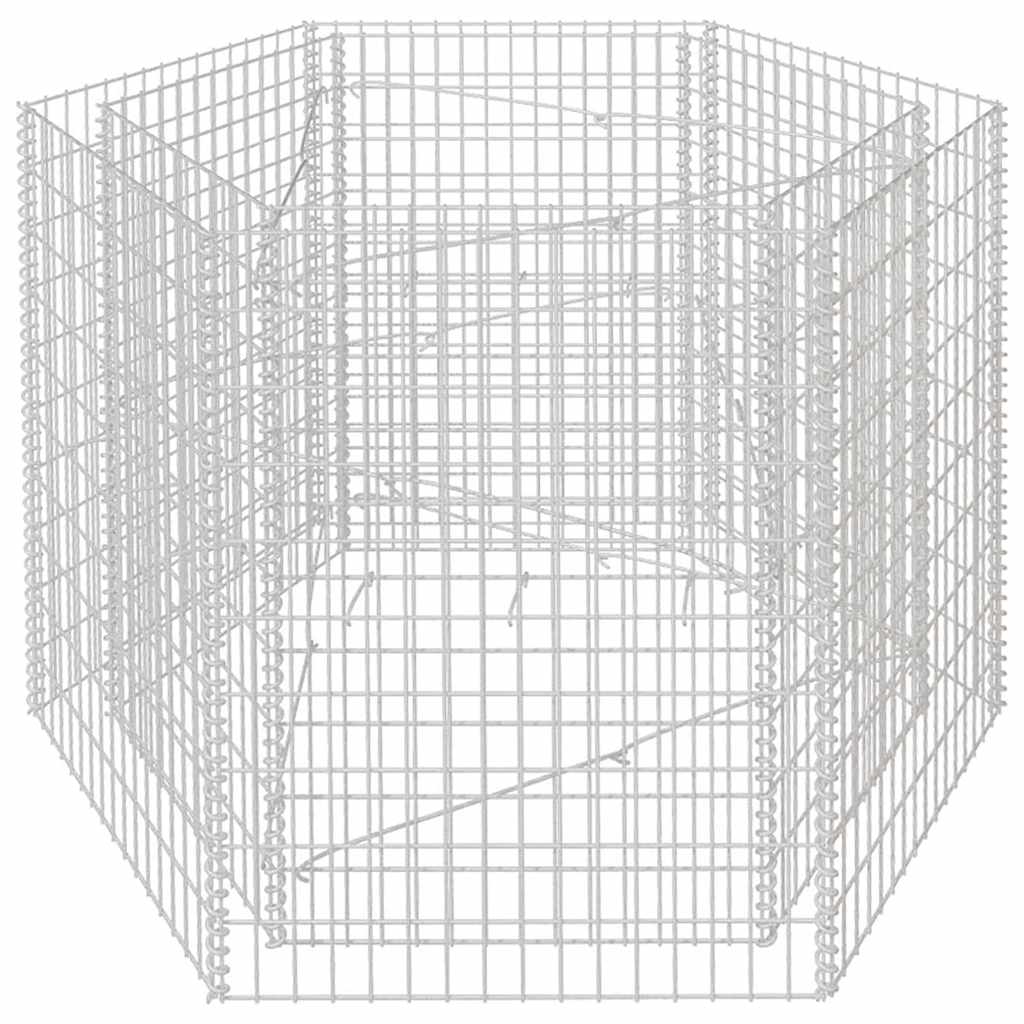sekskantet gabion-højbed 160x134x100 cm