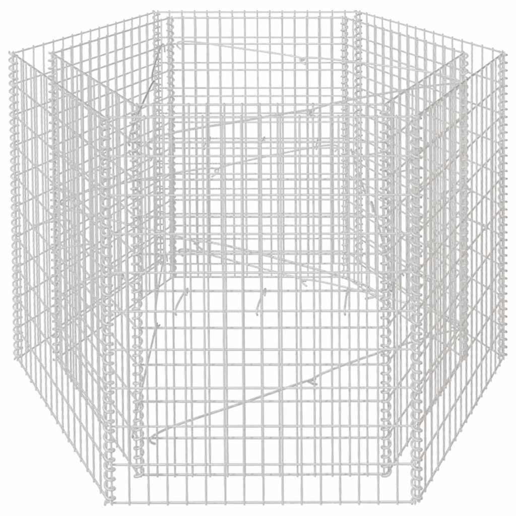 sekskantet gabion-højbed 160x134x100 cm