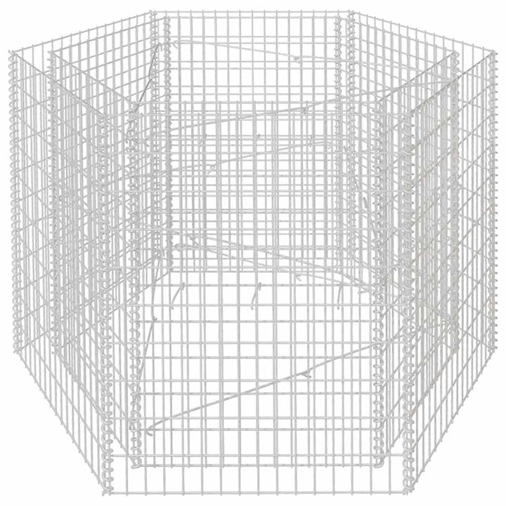 sekskantet gabion-højbed 160x134x100 cm