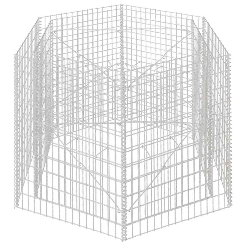 sekskantet gabion-højbed 160x134x100 cm