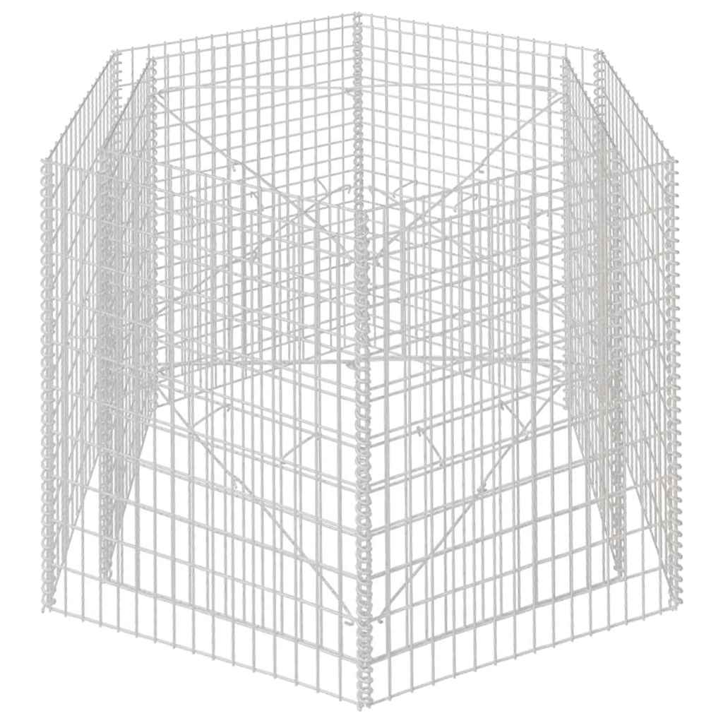 sekskantet gabion-højbed 160x134x100 cm