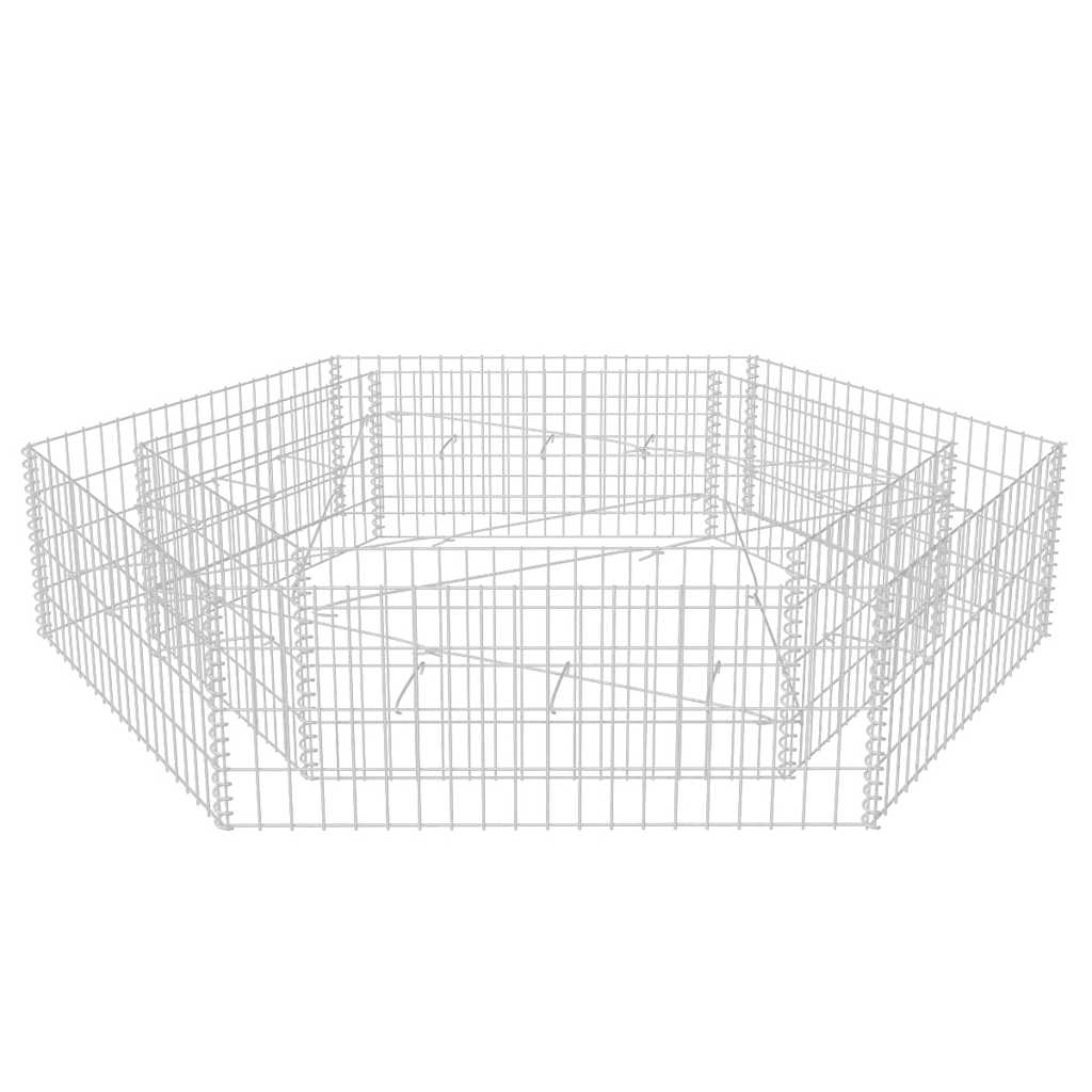 sekskantet gabion-højbed 200x173x40 cm