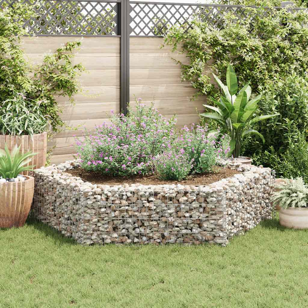 sekskantet gabion-højbed 200x173x40 cm