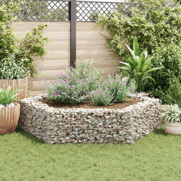 sekskantet gabion-højbed 200x173x40 cm
