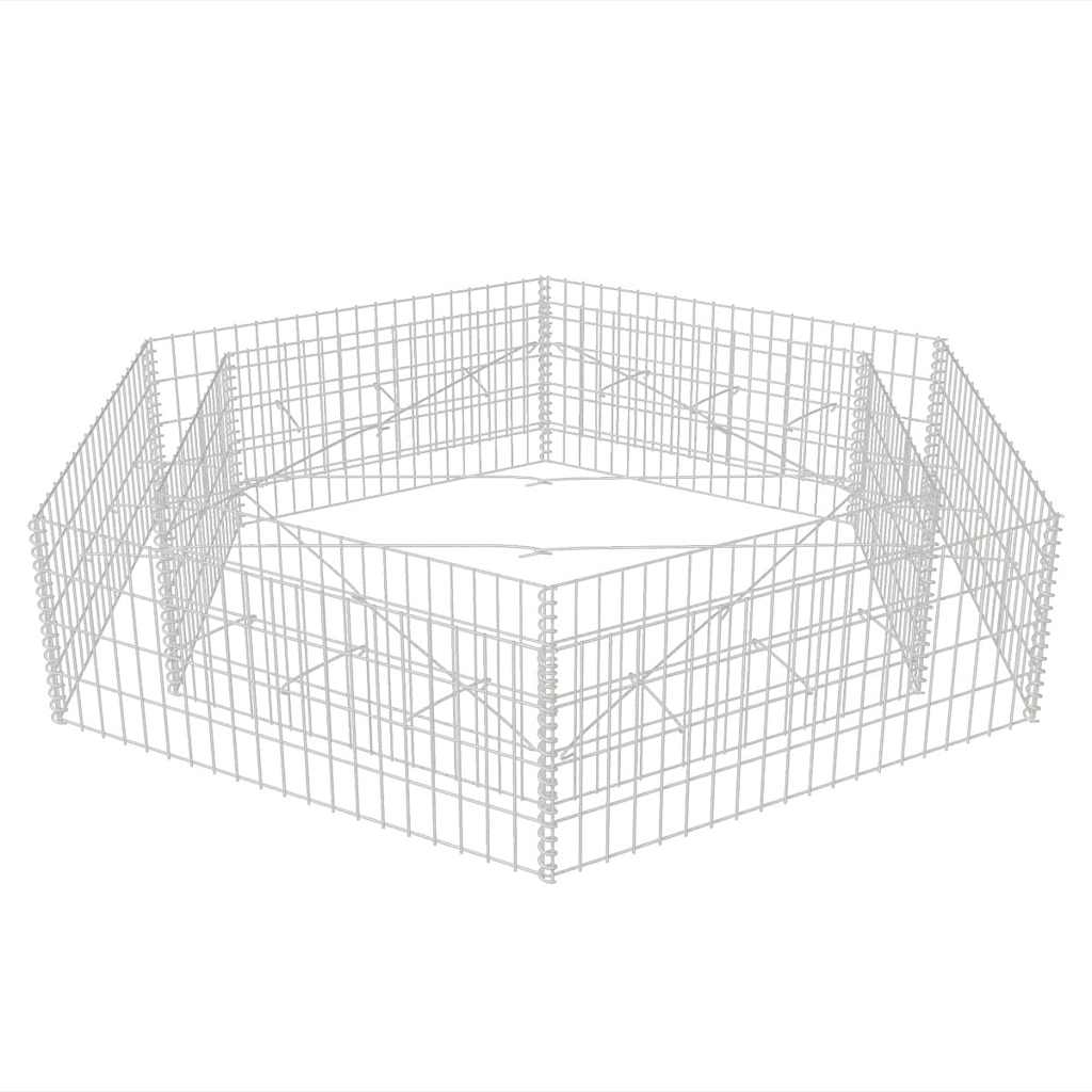 sekskantet gabion-højbed 200x173x40 cm