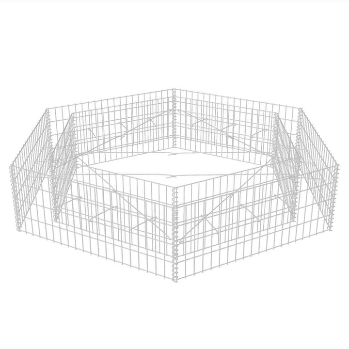 sekskantet gabion-højbed 200x173x40 cm