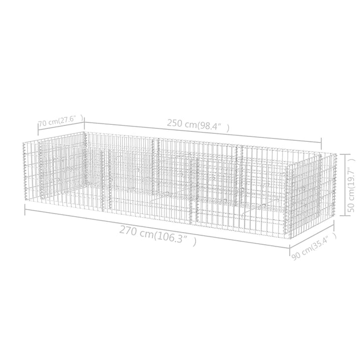 gabion-højbed 270x90x50 cm stål