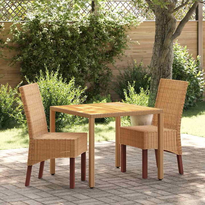spisebordsstole 2 stk. naturligt rattan brun
