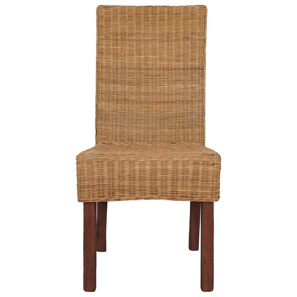 spisebordsstole 2 stk. naturligt rattan brun