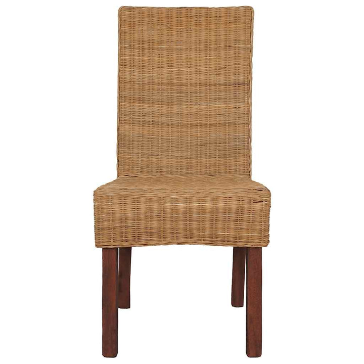 spisebordsstole 2 stk. naturligt rattan brun