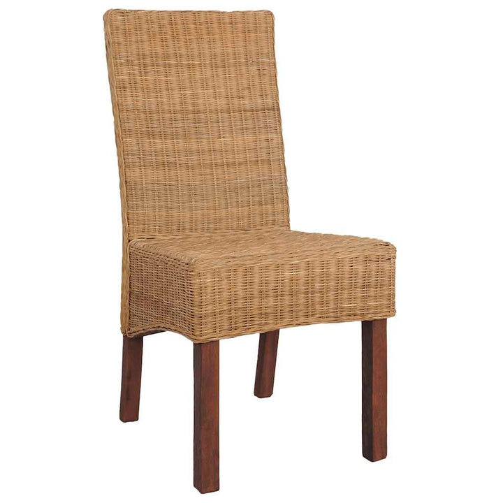spisebordsstole 2 stk. naturligt rattan brun