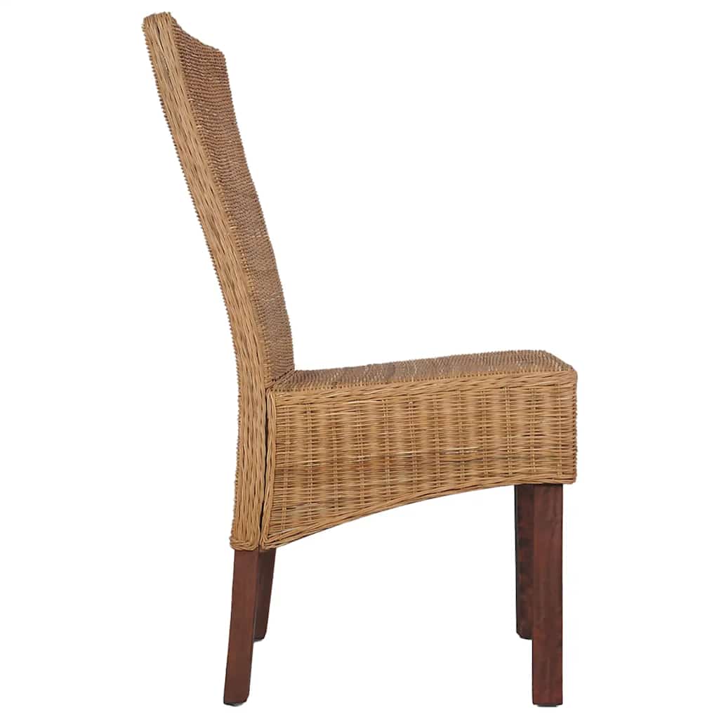 spisebordsstole 2 stk. naturligt rattan brun