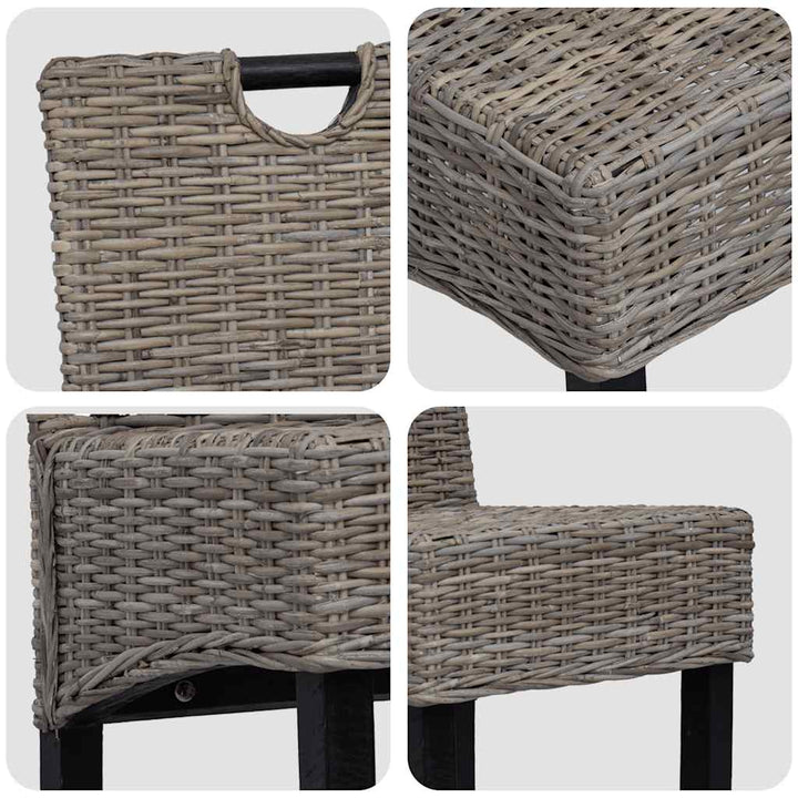 spisebordsstole 2 stk. Kubu-rattan mangotræ