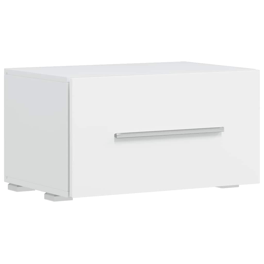 skabssæt med tv-skab og LED-lys 5 dele hvid