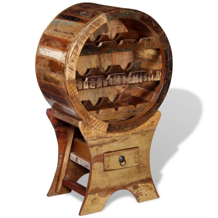 vinreol til 10 flasker massivt genbrugstræ