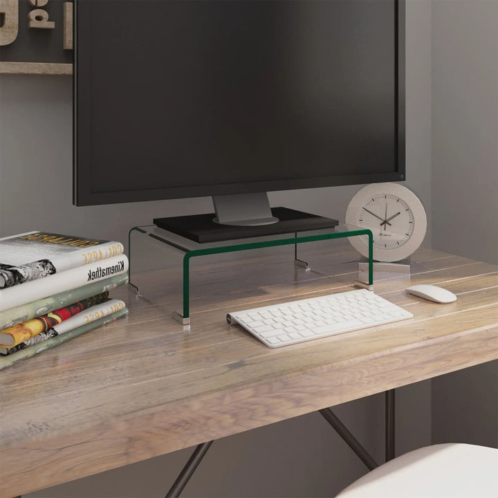 TV-bord/monitorstander klar glas 40x25x11 cm