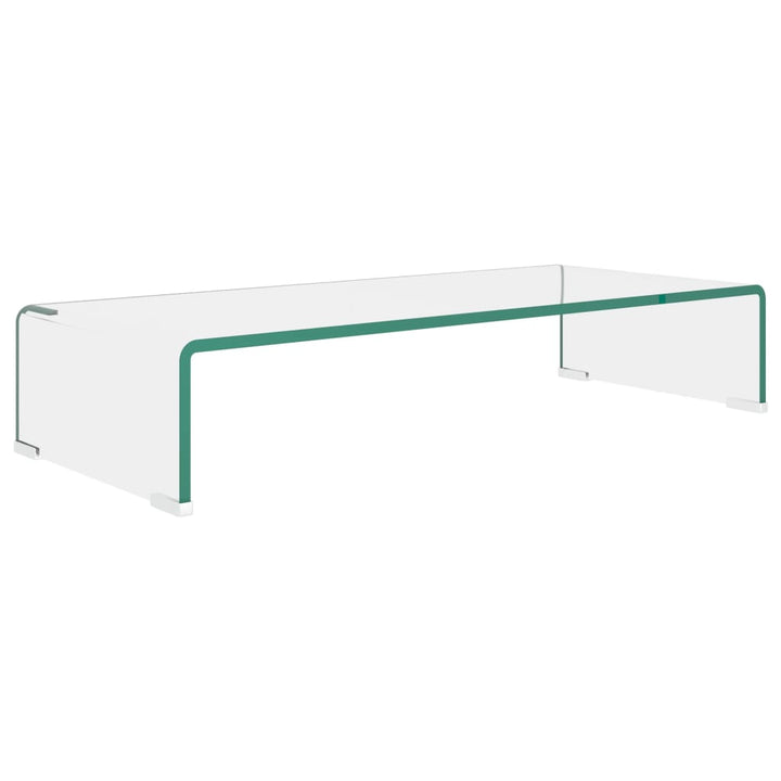 TV-stander/monitorstand klart glas 70x30x13 cm