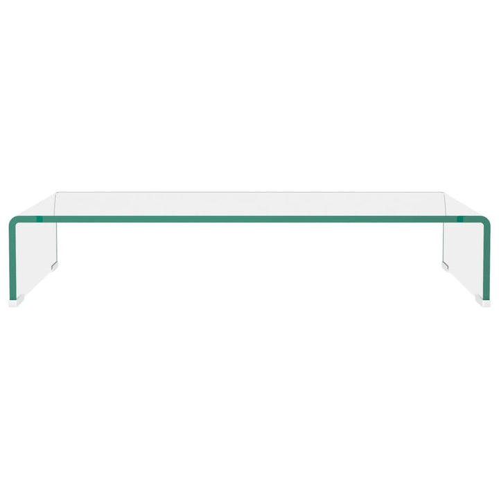 TV-stander/monitorstand klart glas 70x30x13 cm