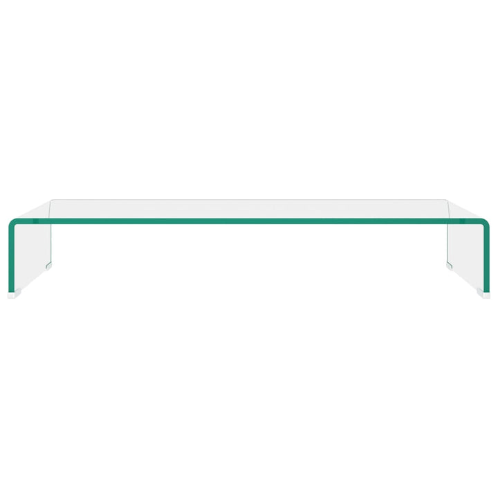 TV-bord/monitorstand i klart glas 80x30x13 cm