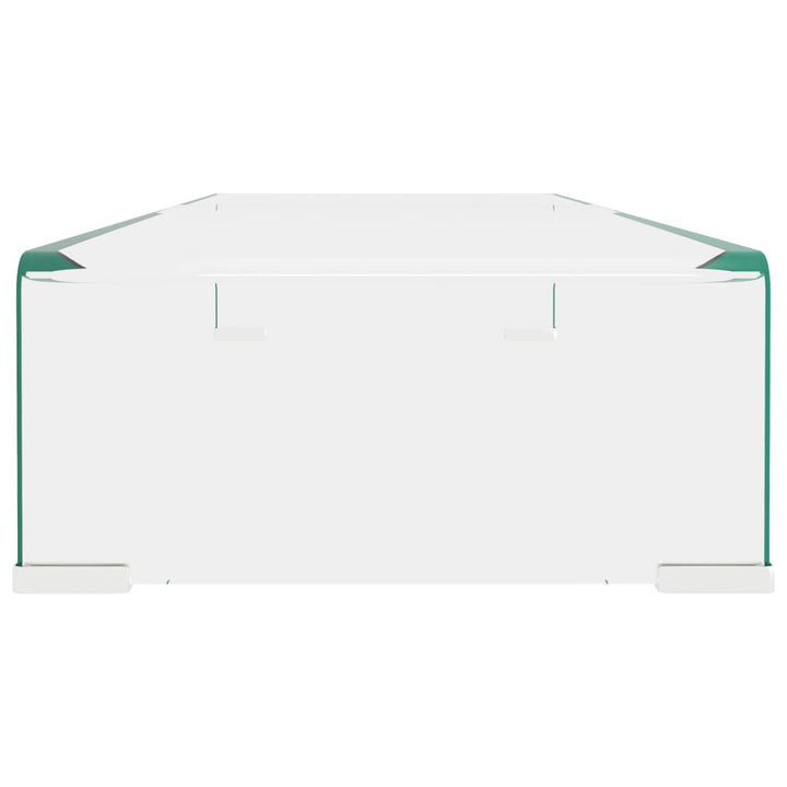 TV-bord/monitorstand i klart glas 80x30x13 cm