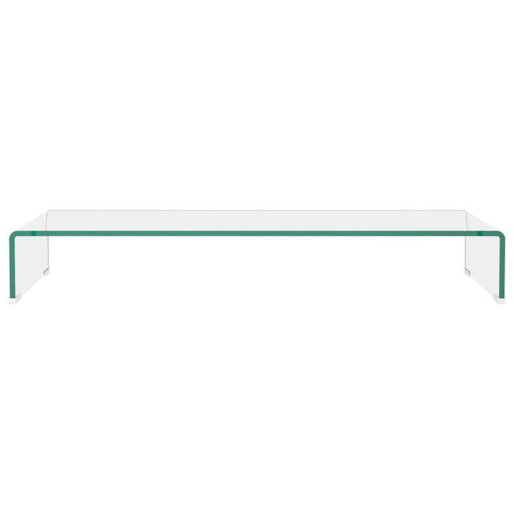 TV-stander/monitorstand klart glas 90x30x13 cm