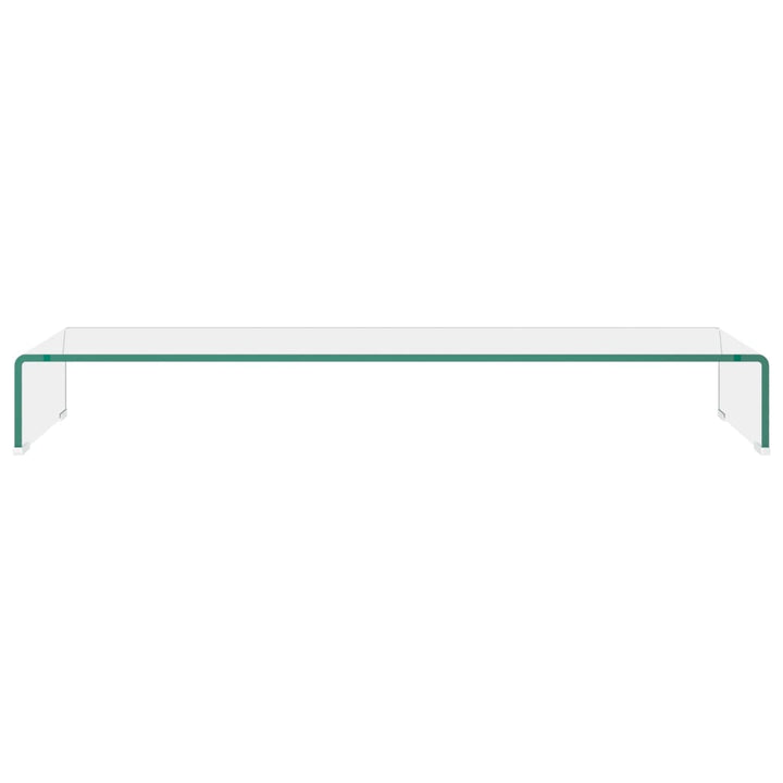 TV-stander/monitorstand klart glas 100x30x13 cm