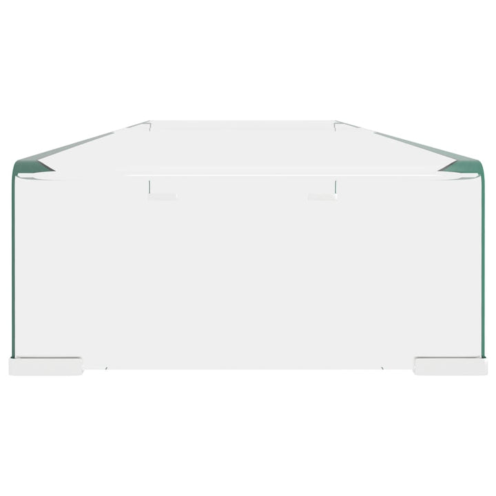 TV-stander/monitorstand klart glas 100x30x13 cm