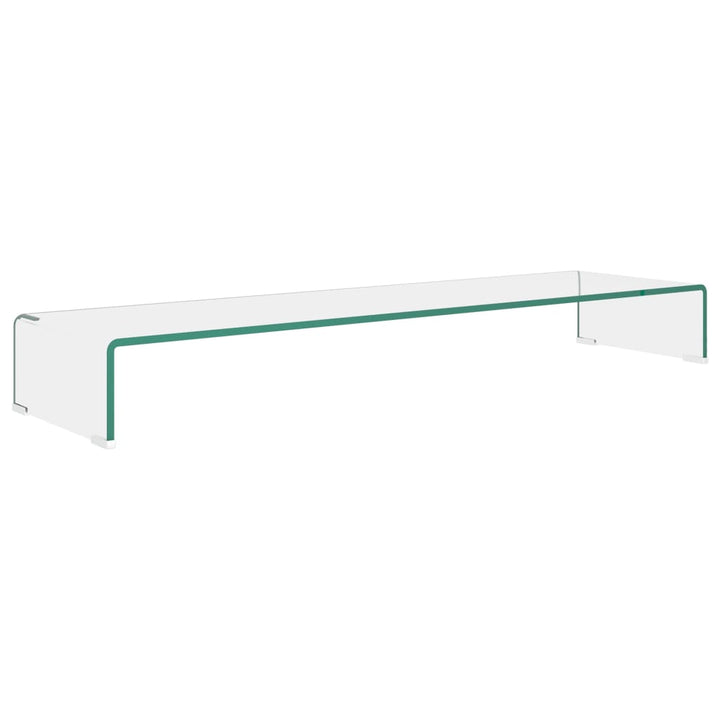 TV-stander/monitorstand klart glas 110x30x13 cm