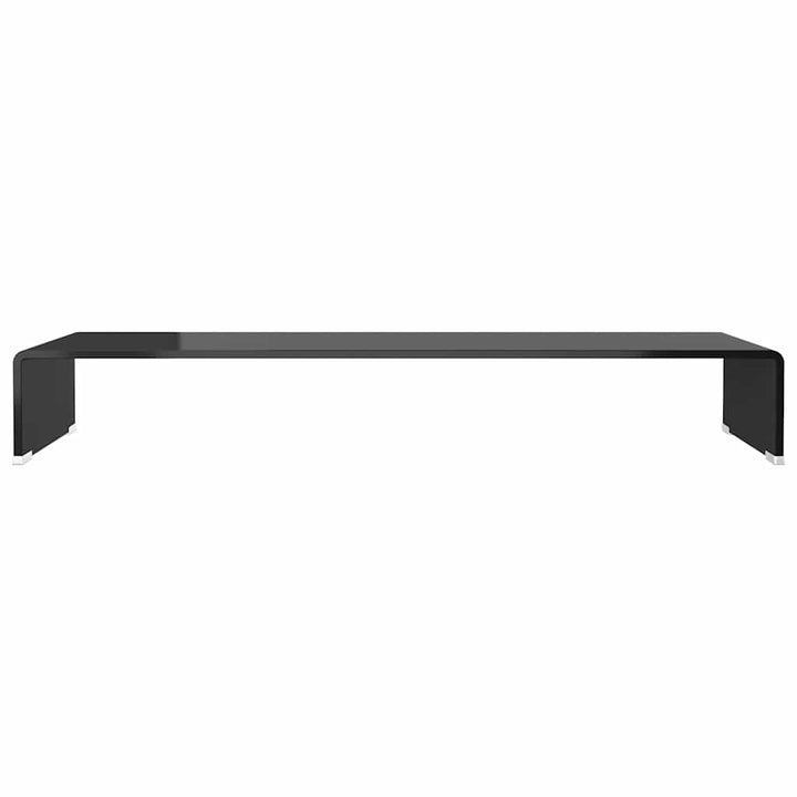 TV-stander/monitorstand sort glas 90x30x13 cm