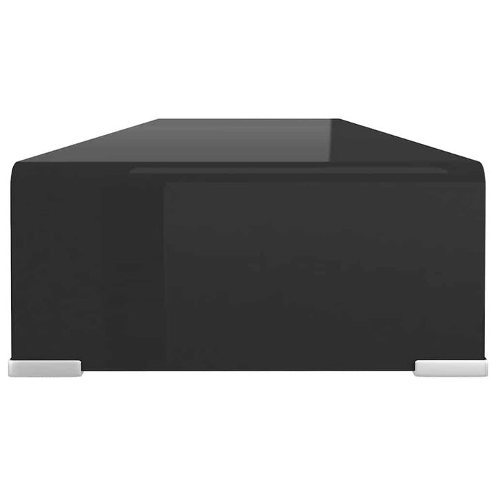 TV-stander/monitorstand sort glas 100x30x13 cm