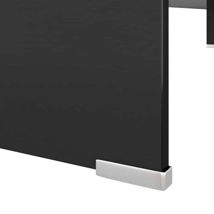 TV-stander/monitorstand sort glas 110x30x13 cm