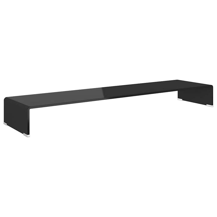 TV-stander/monitorstand sort glas 120x30x13 cm
