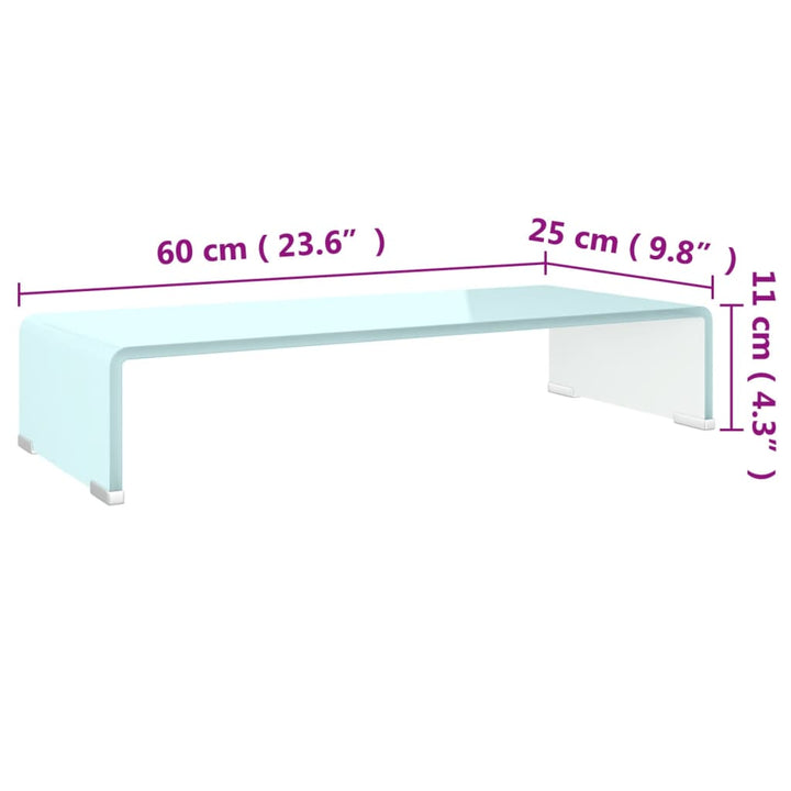 tv-stativ/skærmforhøjer 60x25x11 cm glas grøn