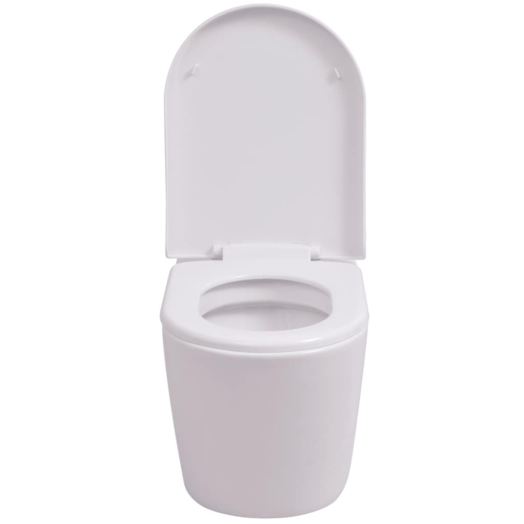 væghængt toilet med skjult cisterne keramik hvid