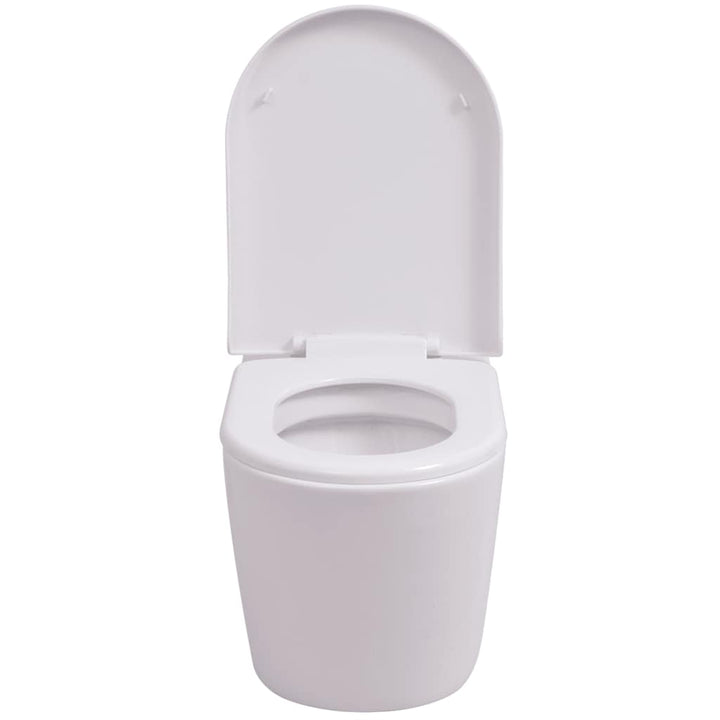 væghængt toilet med skjult cisterne keramik hvid