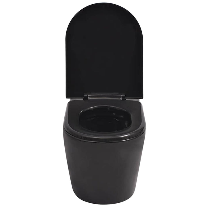væghængt toilet med skjult cisterne keramisk sort