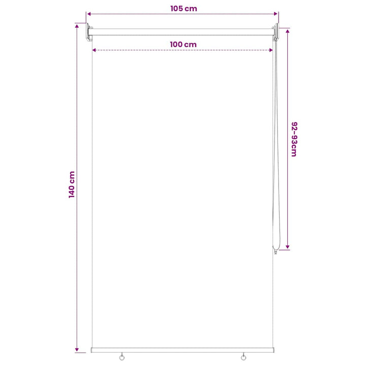 udendørs rullegardin 100 x 140 cm beige