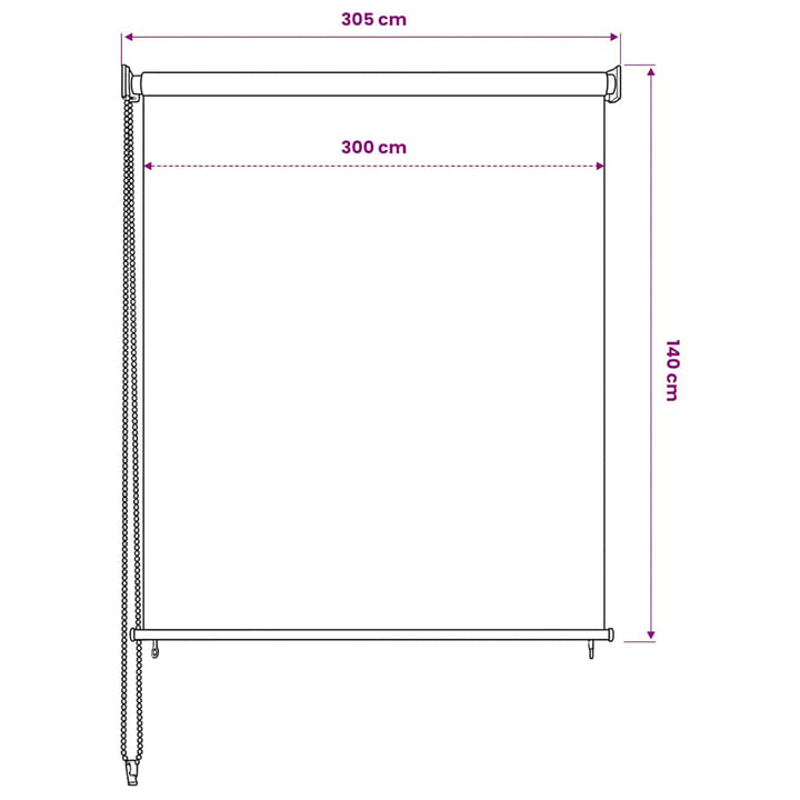 udendørs rullegardin 305 (B) x 140 (H) cm beige