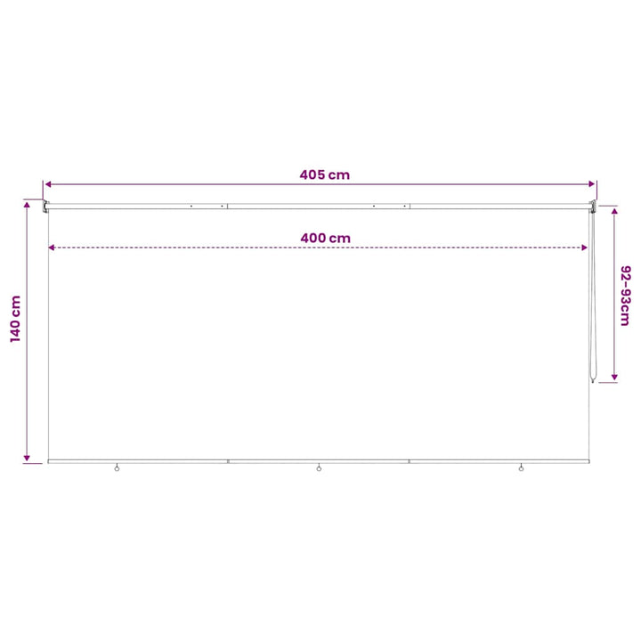 udendørs rullegardin 405 (B) x 140 (H) cm beige